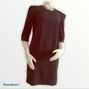 H&M Navy Dress 8 Puff Shoulders Mini